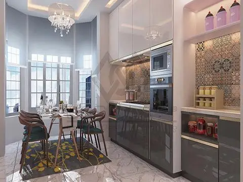 تشطيب وتصميم مطابخ كبيرة بالشيخ زايد